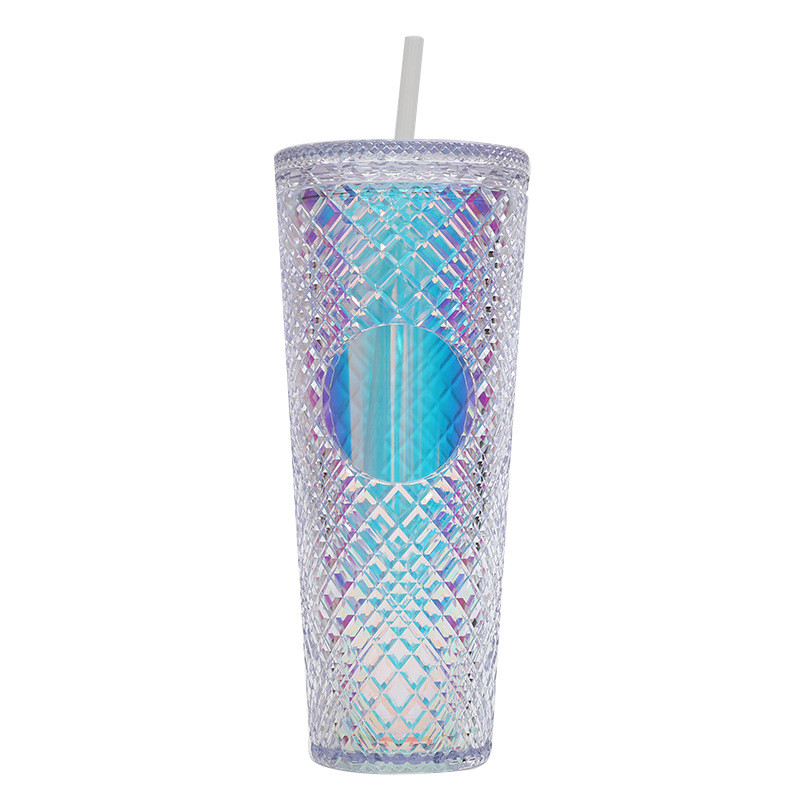 24Oz Studded Cup Tumbler With Lid And Straw Double Wall Insulated Matte