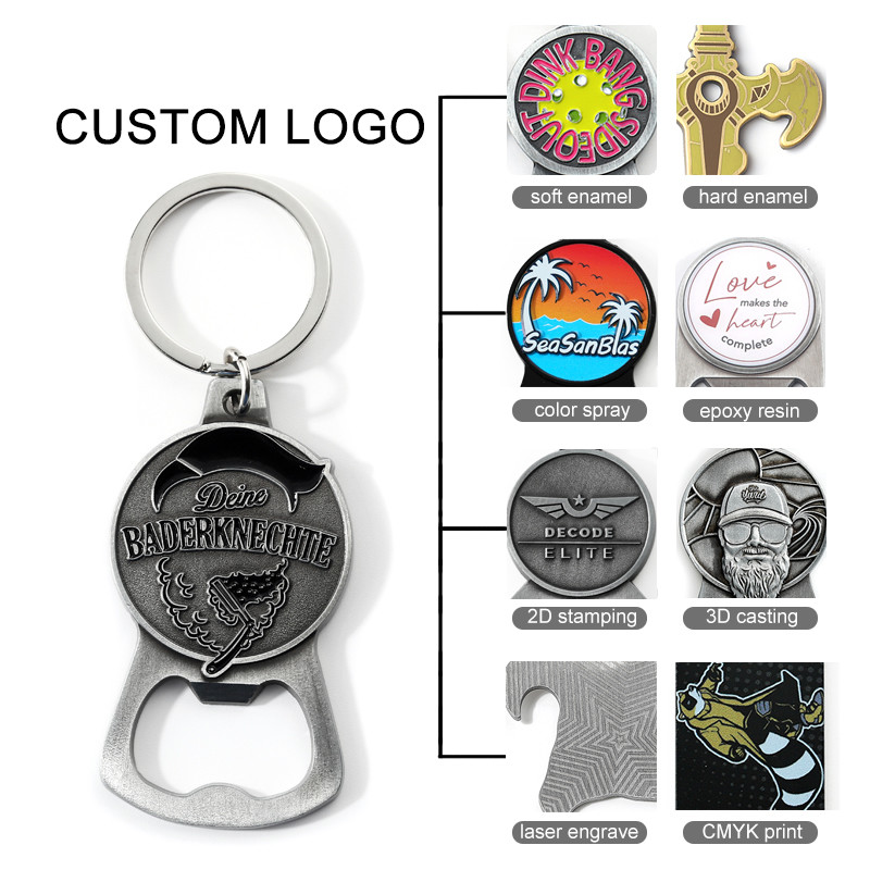 Custom Bottle Opener Key Chain Beer Wine Bottle Opener Keyrings Enamel Keychain Bottle Opener