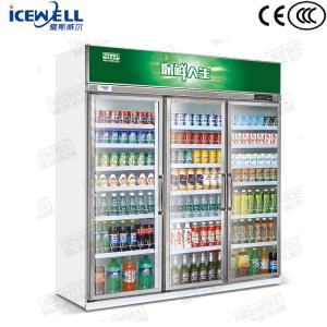 China Guangdong manufacture 1.6m direct cooling 3 door upright commercial refrigerator on sale