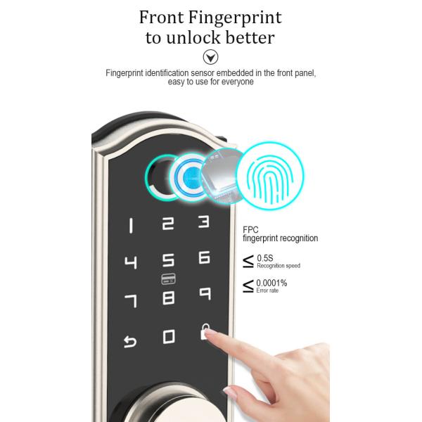 HFSecurity BP03 Biometric Keyless Smart Phone Open way Bluetooth Fingerprint Door Look
