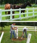 ASTM PVC Horse Farm Fence 2 Rails White Grey