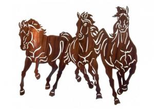 China Professional Large Wild Horse Wall Art Metal Sculpture For Home Decoration on sale