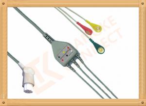 Gray SW Artema ECG Patient Cable 3 Leads Snap IEC durability