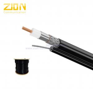 China RG11 with Steel Messenger CATV Coaxial Cable CCS with PE Jacket for Outdoor on sale