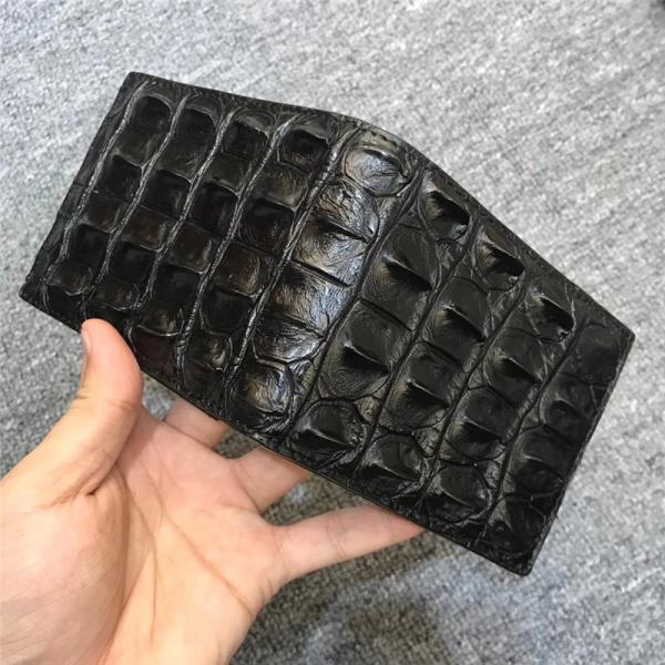 Authentic Exotic Real Alligator Leather Men's Short Card Holders Genuine Crocodile Skin Male Small Bifold Wallet