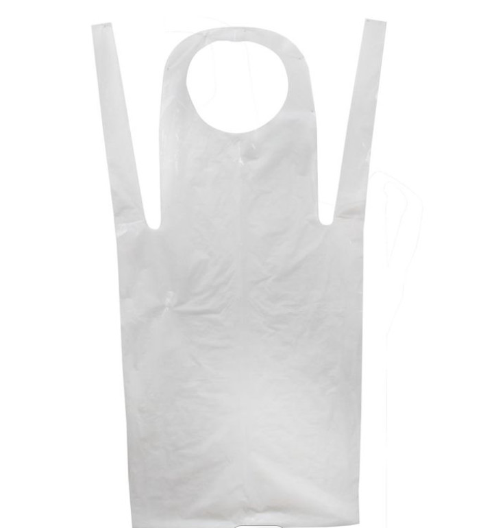 Embossed White Plastic Aprons Medical 0.02MM Thickness For Hospital
