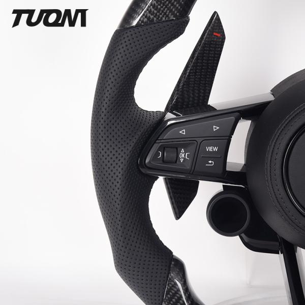 Real Carbon Fiber Leather Audi S7 Steering Wheel With Paddle Shifters Customized