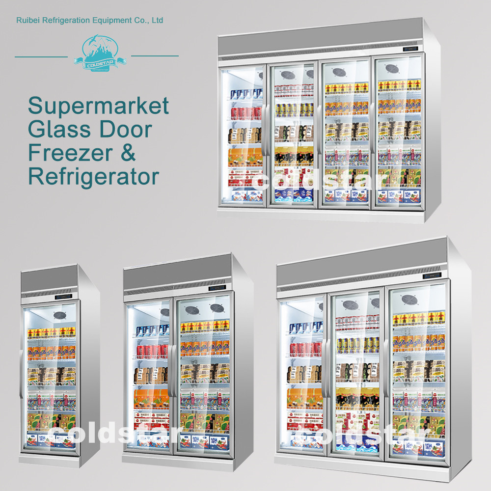 Supermarket Plug - In -22 Degree Vertical Freezer With Glass Door