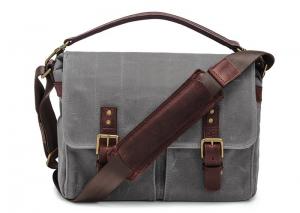 Quality Outdoor Canvas Crossbody Messenger Bag Grey , Casual Messenger Bags With Pockets wholesale