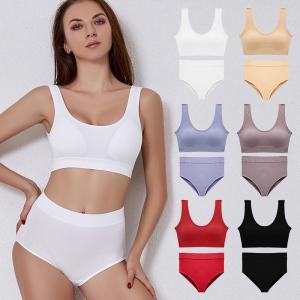 China Seamless Plus Size Bra Sets Breathable Full Brief Underwear Sets on sale