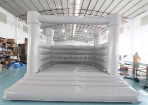Quality 0.55mm PVC Inflatable White Wedding Jumper Bouncy Castle / Commercial White Castle Inflatable Bounce House wholesale