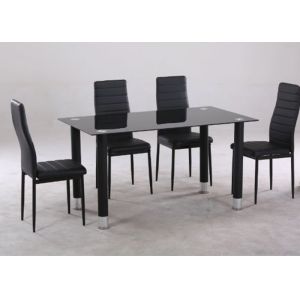 Quality Rectangle Modern Style Chinese Glass Dining Table And 4 Chairs wholesale