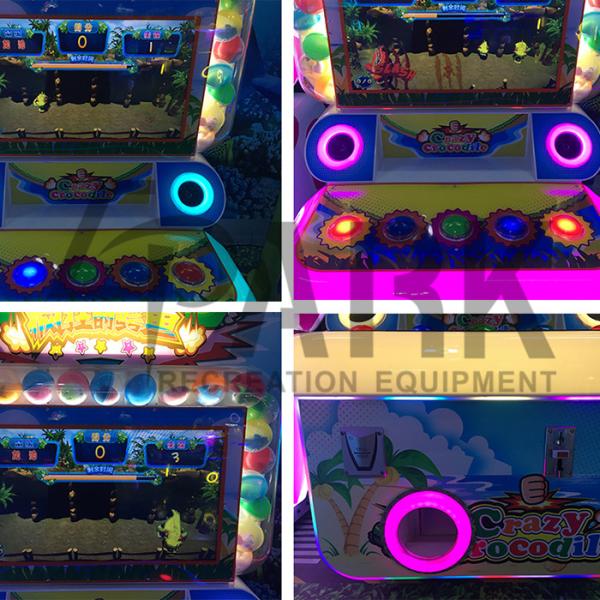 Lights Button Hitting Simulator Lottery Game Machine , Crazy Crocodile Music Hit Amusement Arcade Machines