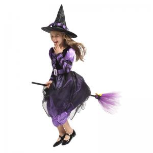 China Stylish GIRLS Witch Costume for Halloween Rave Party Children's Dress School Activity on sale