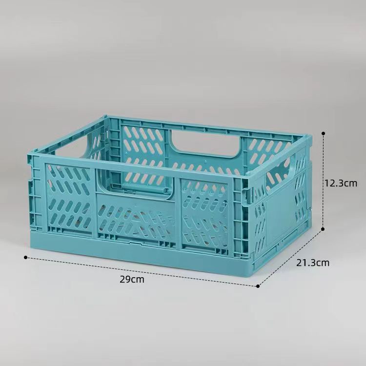 PP Collapsible Storage Crate for Home Kitchen Foldable Plastic Crate on Office Desk