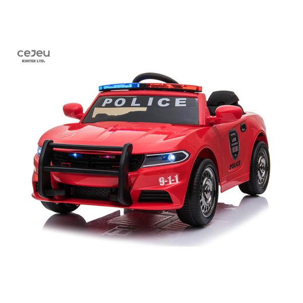 White Plastic Police Ride On 12v With Speaker 3 Speed Adjustable