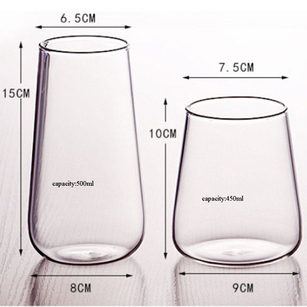 Transparent 450ML Single Wall Glass Cup Customized Color For Milk Coffee Juice