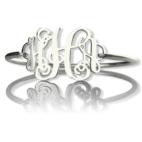 1.25" 0.03lb Custom Silver Bracelets Customized Name Bangles SGS