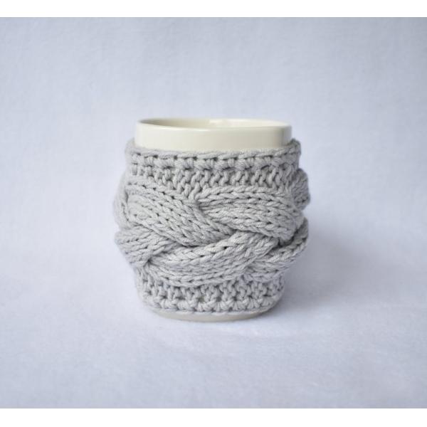 Y-Z Comfy Grey Mug Cozy Drinkware Tea Cup Knit Cable Warmer Removable Birthday Gift Mug Sweater