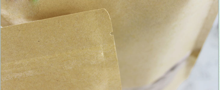 Custom Biodegradable Brown Stand Up Pouches With Zipper And Window For Food Packaging