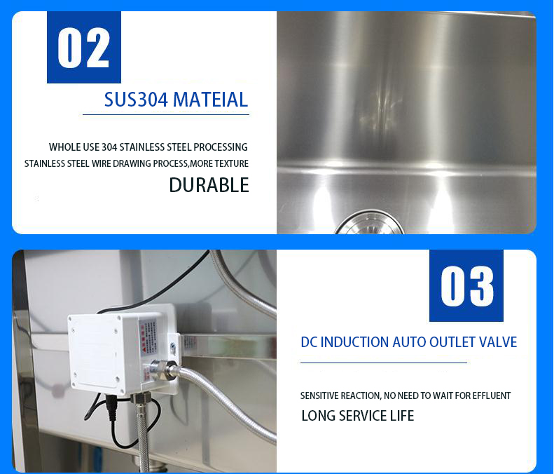 Workshop Operation Medical Stainless Steel Sink Hand Wash Sink SUS201 With Tap Holes