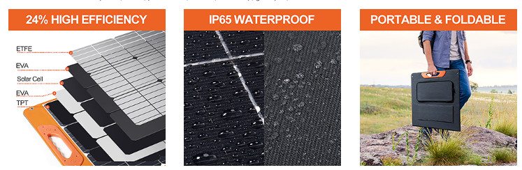 100 Watt Foldable solar blanket Portable Solar Panels for outdoor
