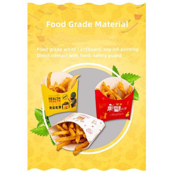 Cardboard Food French Fries Packaging Box Takeaway Disposable Container