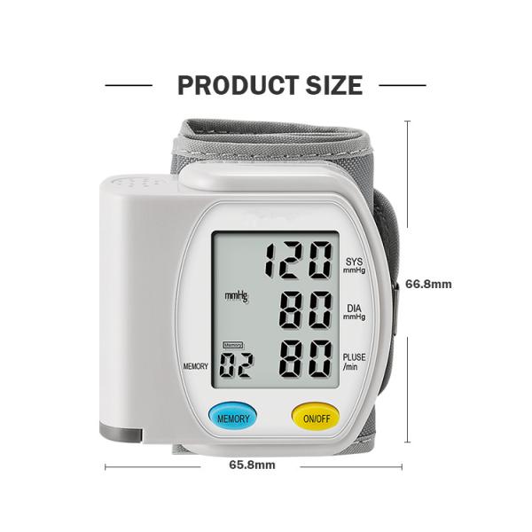 Electronic Automatic Cuff Wrist Digital Blood Pressure Monitor 0-37.3kpa