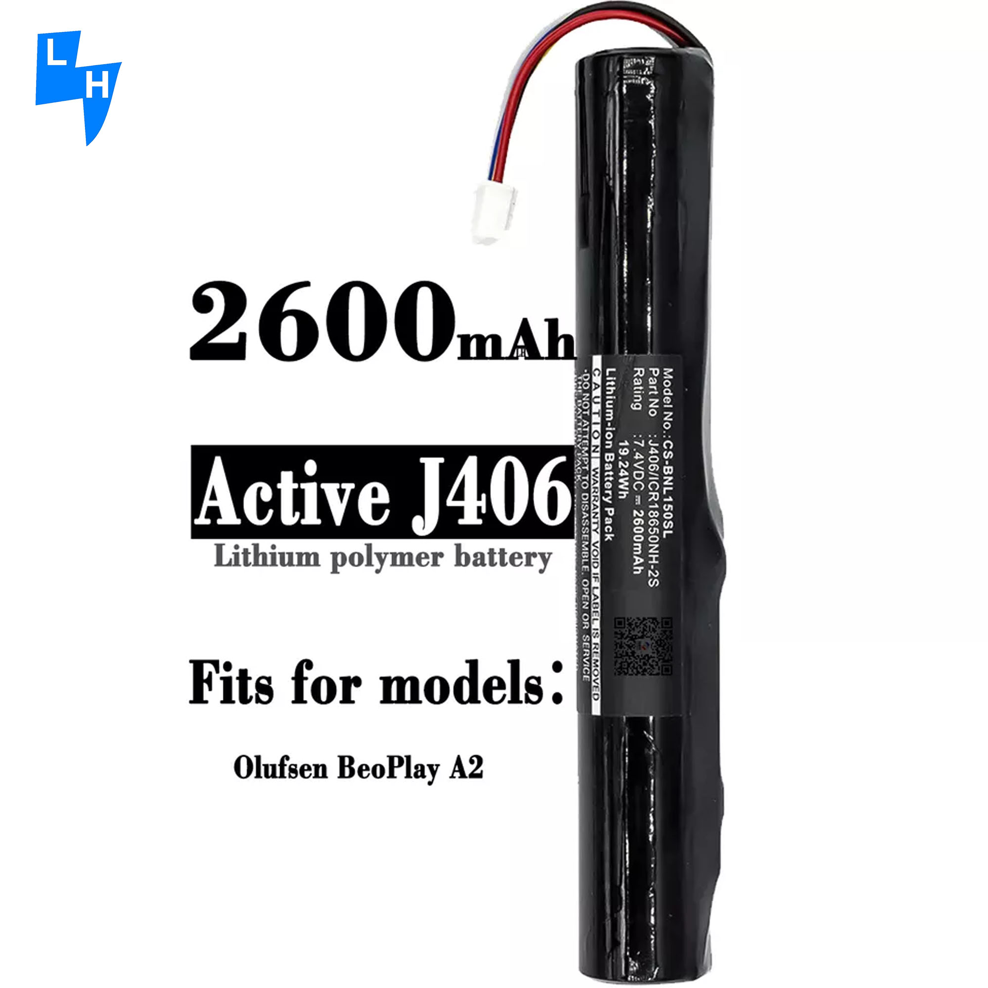 Bang Olufsen BeoPlay A2 Active J406 ICR18650NH-2S CS-BNL150SL Battery 7.4V 2600mah