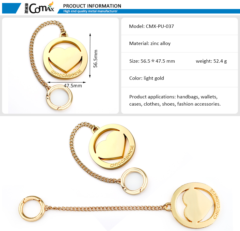 Custom Gold Metal Name Plate Logo for Handbags Professional Design and Customized Size