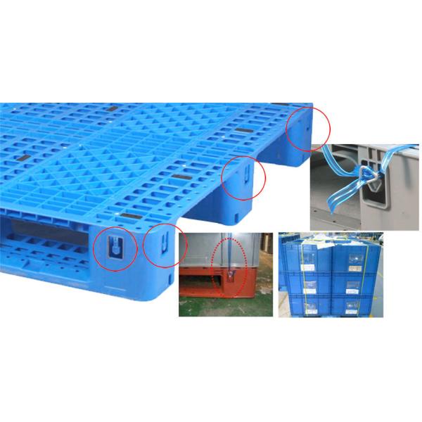 Stackable Blue Plastic Pallets 1200x1000mm 4 Way Entry Single Faced Style