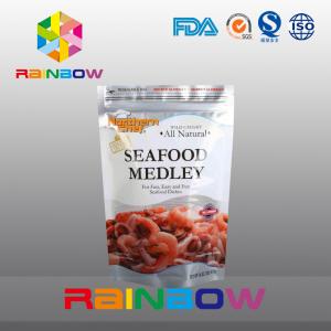 China Customized Printing Stand Up Zipper Foil Pouch Packaging For Frozen Seafood on sale