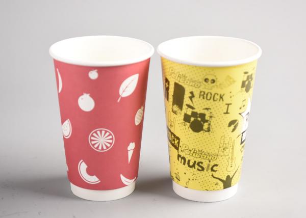 Cheap To Go Insulated Paper Cups / Insulated Disposable Coffee Cups For Food Industry for sale