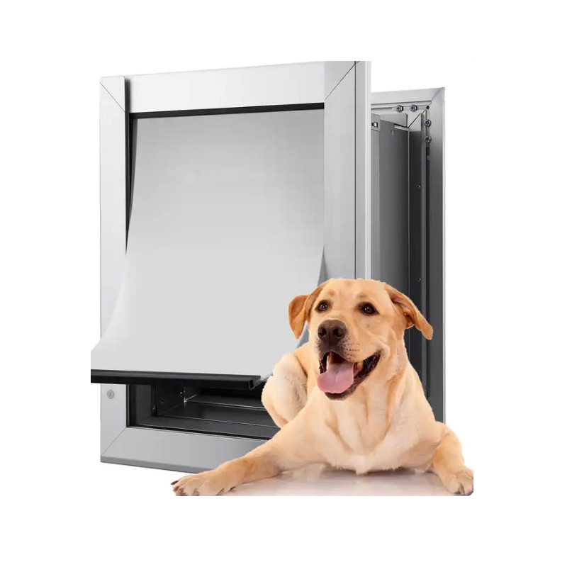 Easy Install Aluminum PET Door Lockable Double Magnetic PET Doors