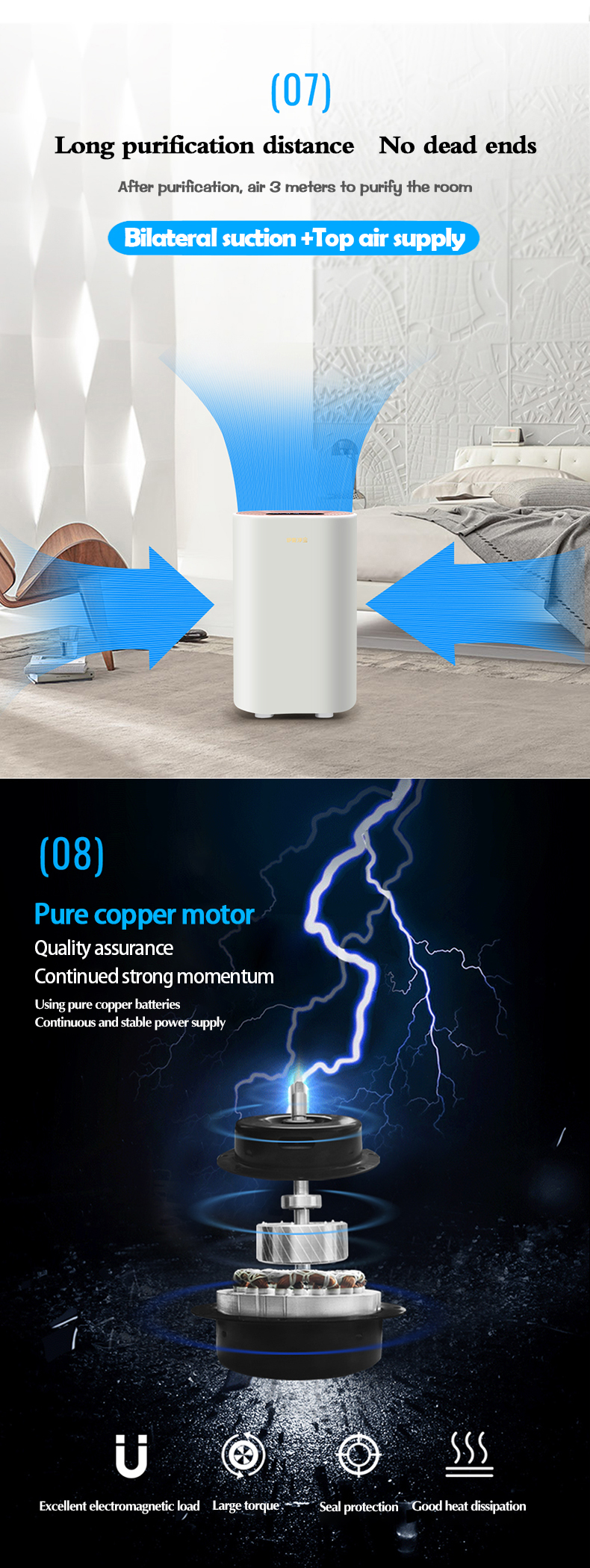 M10 industrial air cleaner sterilizer machine air purifier hepa filter for home