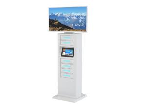 China Remote Digital Signage Cell Phone Charging Stations with 43 inch Advertising Screen on sale