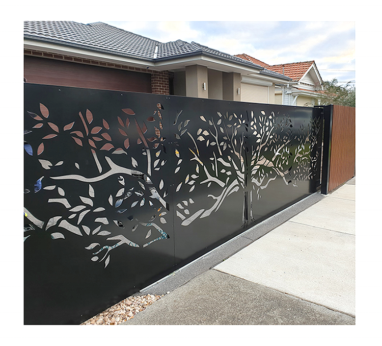 Custom Carving Outdoor Garden Partition Fence Stainless Steel Laser Perforated