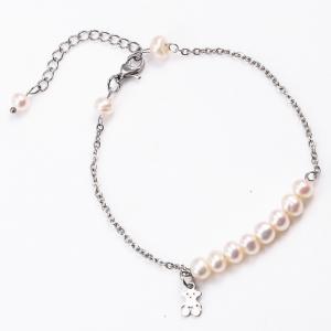 China Beautiful Stainless Steel Handmade Jewelry Pearl Bead Bracelet For Gift / Party on sale