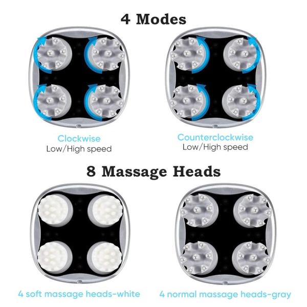 Electric Cordless Head Scalp Massager With Red Light Therapy Massage Migraine Relief