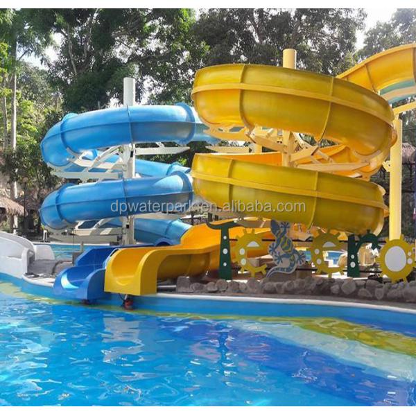 Water Park Slide Fiberglass Swimming Pool Outdoor Playground Equipment For Home Commercial Over 10 Years Old