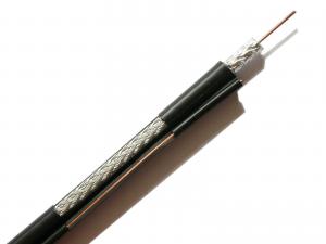 China RG11 CATV 14AWG Coaxial Cable with Messenger Copper Clad Steel Conductor PE Jacket on sale