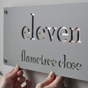 China Address Stainless Steel Door Number Sign Laser Cut Garden Metal Ornaments on sale