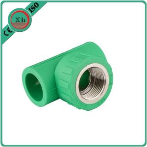Quality Reliable PPR Female Threaded Tee Green / White Color Smooth Internal Surface wholesale