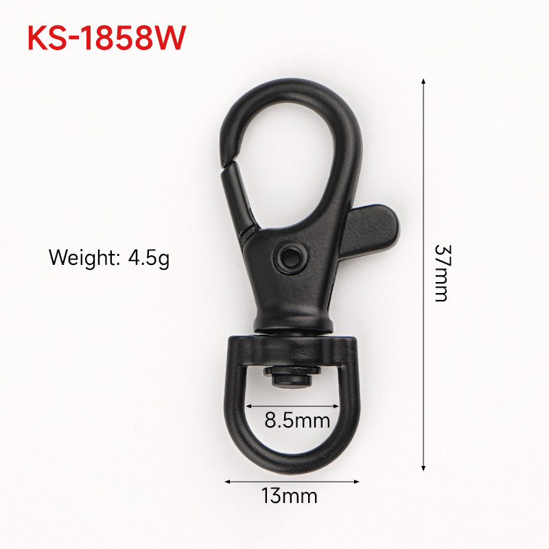 Standard Size Snaps Clips Zinc Alloy Keychain Clasp Hook Black Lobster Clasp for Bag