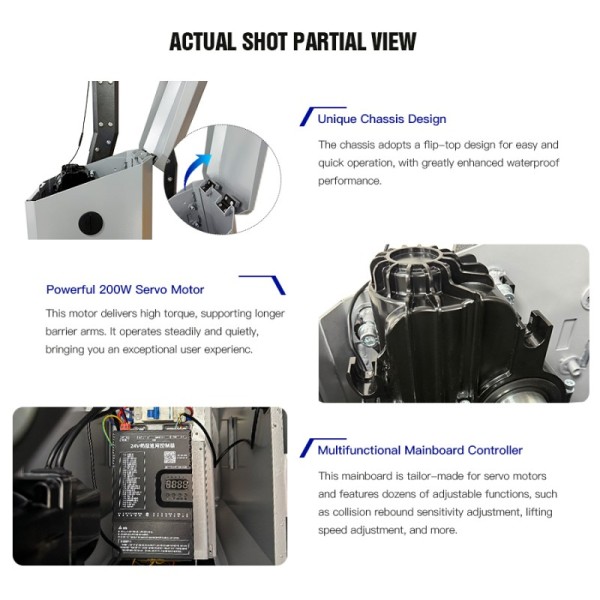 HCW CW250D High Speed Servo Parking Barrier Gate with 1.0-3.5s Adjustable Speed