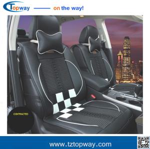 Quality square grid high quality fiber leather silk floss insert car seat covers universal use wholesale