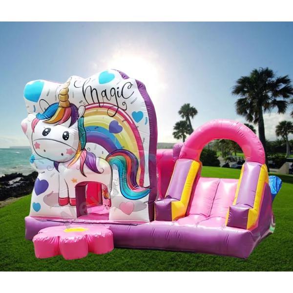 3D Design Kids Bounce House Jumping Castle with Slide and Unicorn Customizable OEM/ODM