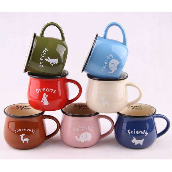 Customizabled Enamel Personalized Kids Mugs Cute Custom Coffee Mugs