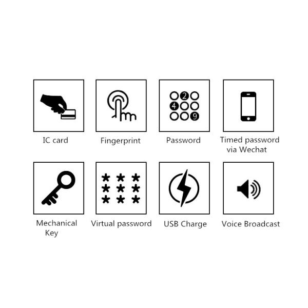 AAA Batteries Powered Aluminum Frame Smart Fingerprint Door Lock