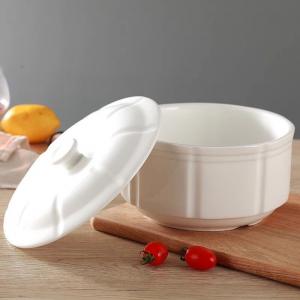 China White Ceramic Porcelain Soup Bowl Stock Pots For Hotel Restaurant Home on sale